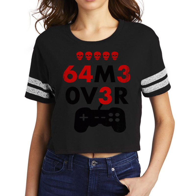 Game Over Leet Code Style  64m3 0v3r  Red And Black Scorecard Crop Tee by cm-arts | Artistshot