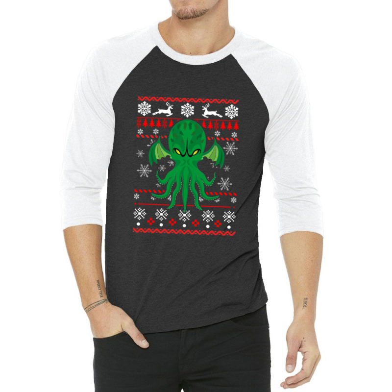 Cthulhu Ugly Xmas Gift 3/4 Sleeve Shirt | Artistshot