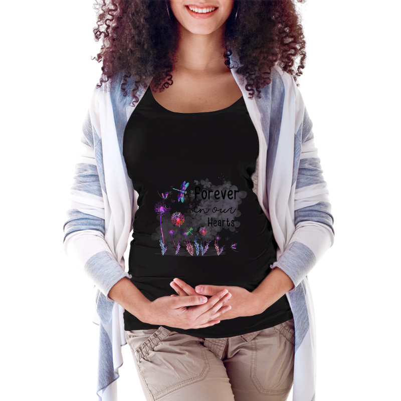 Forever In Our Hearts Dandelion Dragonfly Memorial Women Men Maternity Scoop Neck T-shirt by MalcolmJCausby | Artistshot