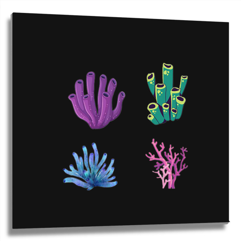 Crustaceancore Coral  Pack Metal Print Square | Artistshot