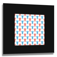 Crustaceancore Lobster Pattern Metal Print Square | Artistshot