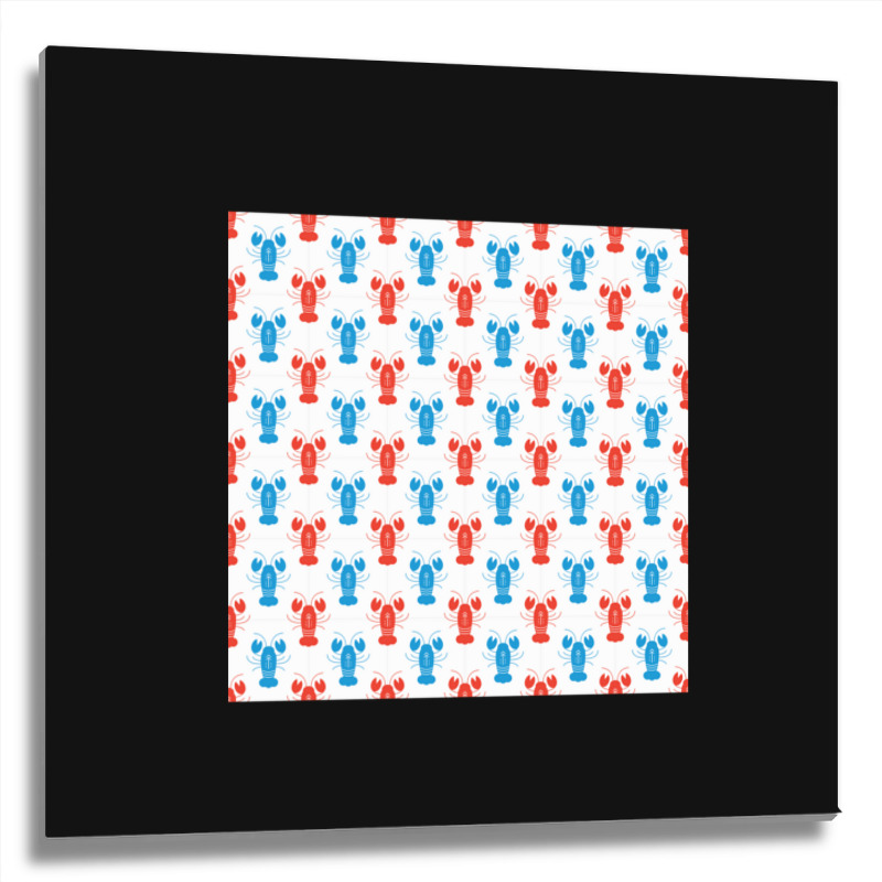 Crustaceancore Lobster Pattern Metal Print Square | Artistshot