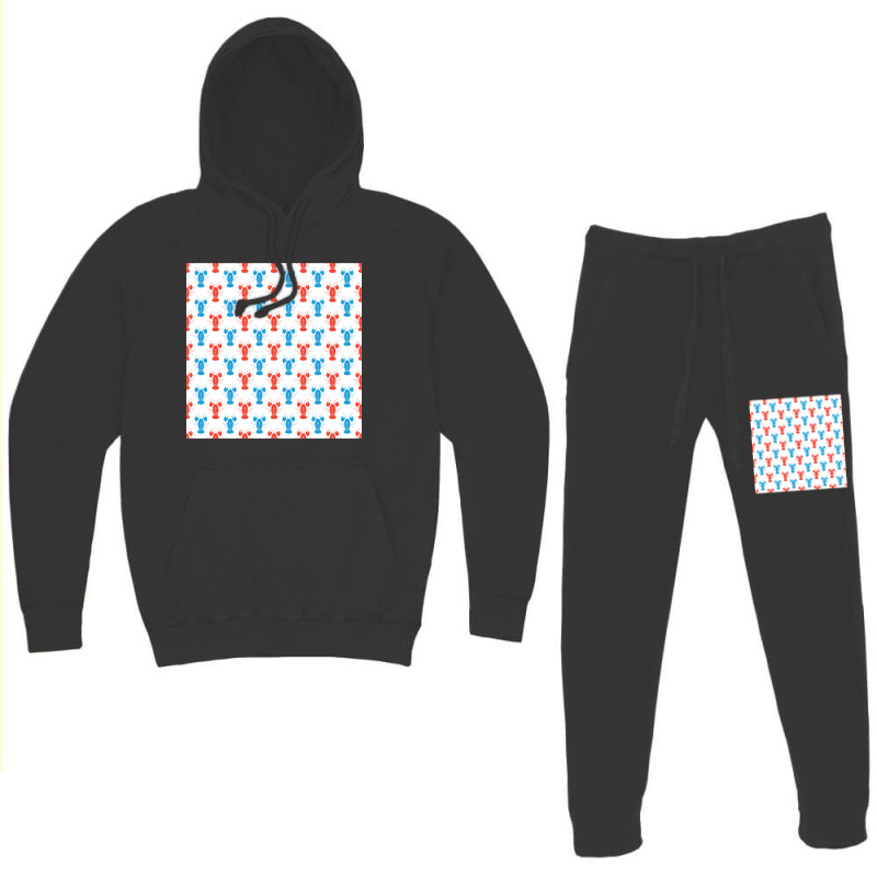 Crustaceancore Lobster Pattern Hoodie & Jogger Set | Artistshot