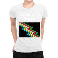 Disability Pride With Flag Tank Top Ladies Fitted T-shirt | Artistshot