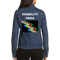 Disability Pride With Flag Tank Top Ladies Denim Jacket | Artistshot