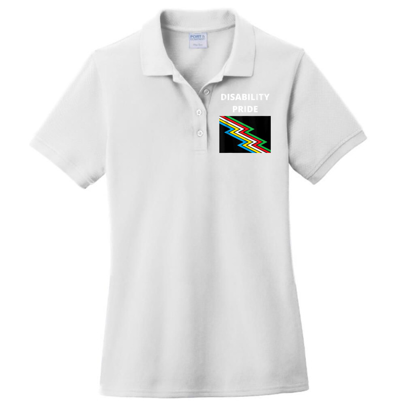 Disability Pride With Flag Tank Top Ladies Polo Shirt by cm-arts | Artistshot