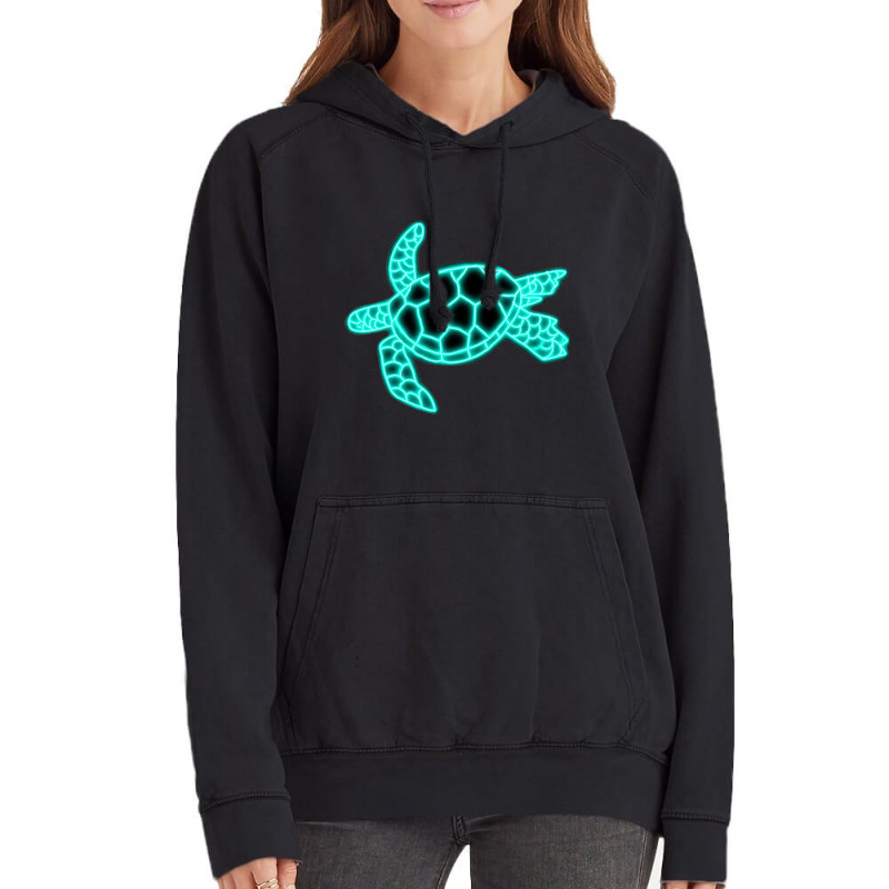 Neon Sea Turtle Vintage Hoodie | Artistshot