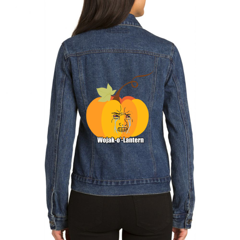 Custom Pumpkin Hallowen Men Denim Jacket By Iconshop - Artistshot