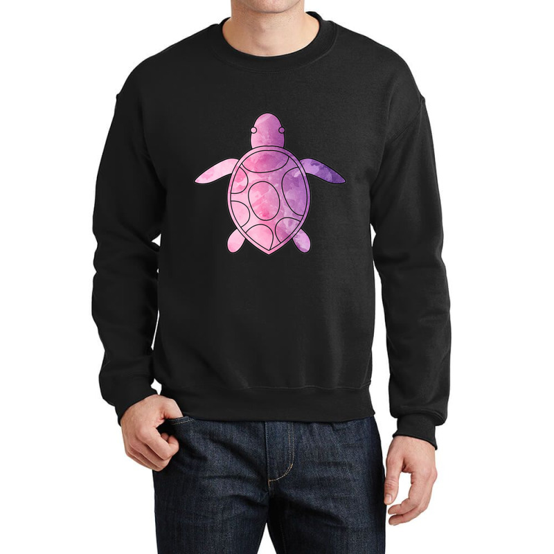 Sea Turtle Purple Watercolor Crewneck Sweatshirt | Artistshot