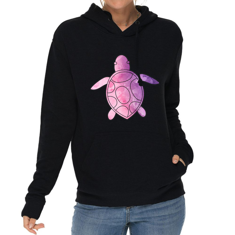 Sea Turtle Purple Watercolor Lightweight Hoodie | Artistshot