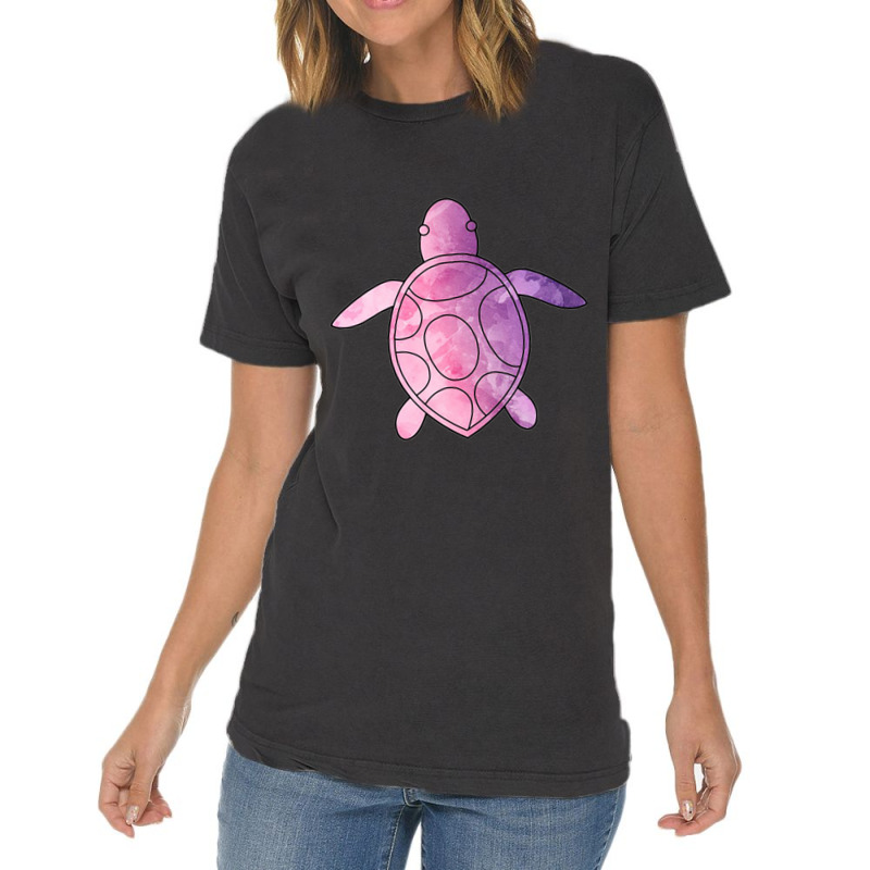 Sea Turtle Purple Watercolor Vintage T-shirt | Artistshot