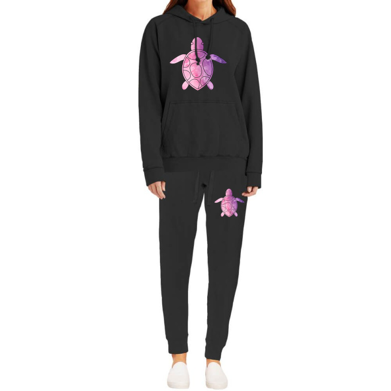 Sea Turtle Purple Watercolor Hoodie & Jogger Set | Artistshot