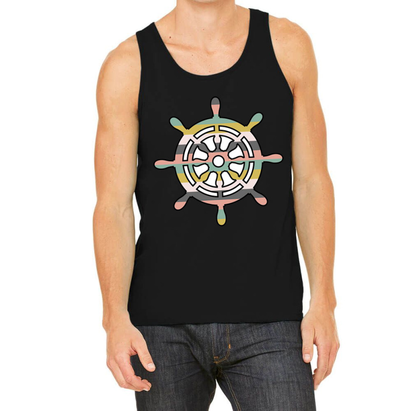 Ship Wheel Green Striped Tank Top | Artistshot