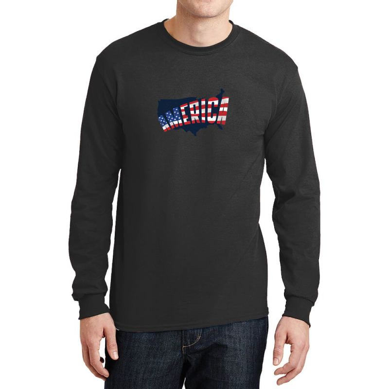 America Usa Map Long Sleeve Shirts | Artistshot