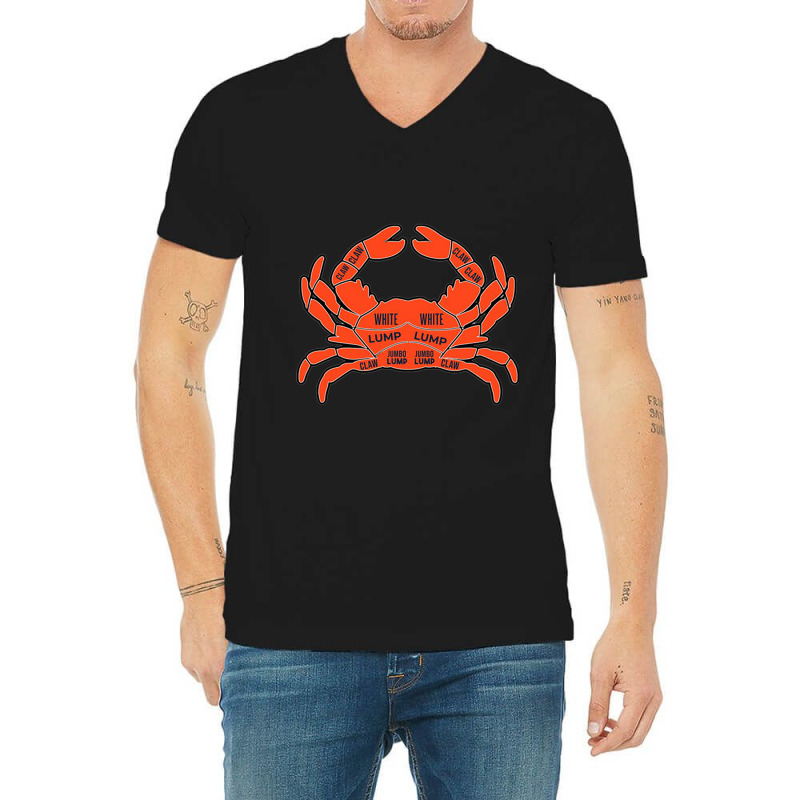 Crab Butcher Diagram Crustaceancore Crab Meat Humor Funny D Pun Great  V-neck Tee | Artistshot