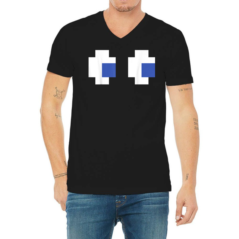 Retro Arcade Video Game Ghost T Shirt V-Neck Tee by cm-arts | Artistshot