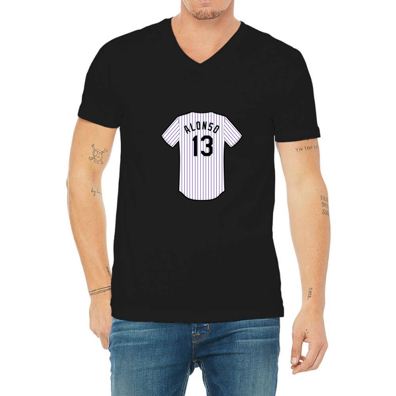 Yonder Alonso Jersey 1 V-neck Tee | Artistshot