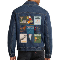 Books Of Leonard Cohen Minimalist Poetry Art Men Denim Jacket | Artistshot