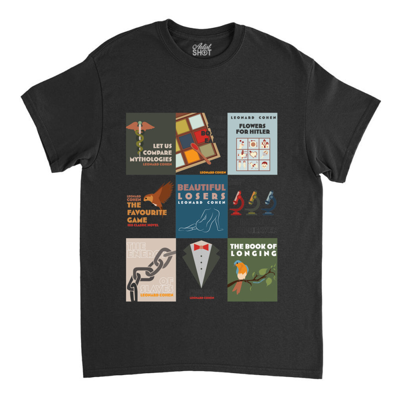 Books Of Leonard Cohen Minimalist Poetry Art Classic T-shirt | Artistshot