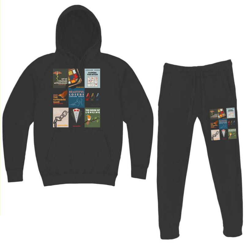 Books Of Leonard Cohen Minimalist Poetry Art Hoodie & Jogger Set | Artistshot