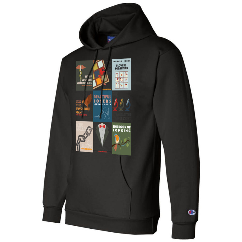 Books Of Leonard Cohen Minimalist Poetry Art Champion Hoodie | Artistshot