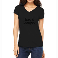 Bad & Boujee Minimal T-shirt & Stickers - Hip-hop Lover Music Lover 1 Women's V-neck T-shirt | Artistshot