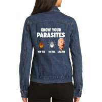 Know Your Parasites Anti Joe Biden Ladies Denim Jacket | Artistshot