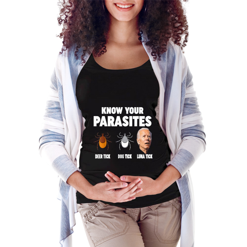 Know Your Parasites Anti Joe Biden Maternity Scoop Neck T-shirt by CruzChapman | Artistshot