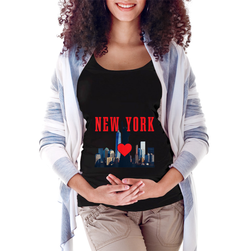 New York City Nyc Ny Skyline Statue Of Liberty Heart Gift Maternity ...