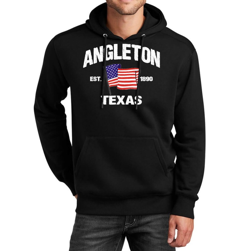 Angleton Texas Tx Usa Stars & Stripes Vintage Style Unisex Hoodie by MandyMOerke | Artistshot