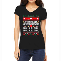 Deck The Halls With Beta Blockers Nurse Christmas Ugly Xmas Women's V-neck T-shirt | Artistshot