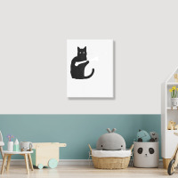 I Found This Humerus Black Cat Portrait Canvas Print | Artistshot