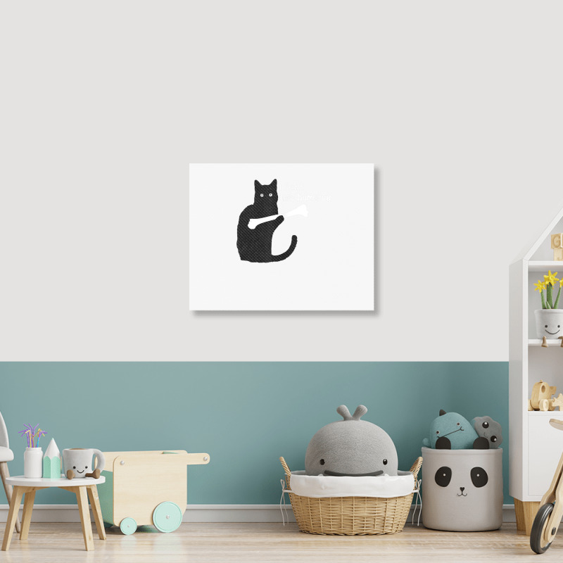 I Found This Humerus Black Cat Landscape Canvas Print | Artistshot