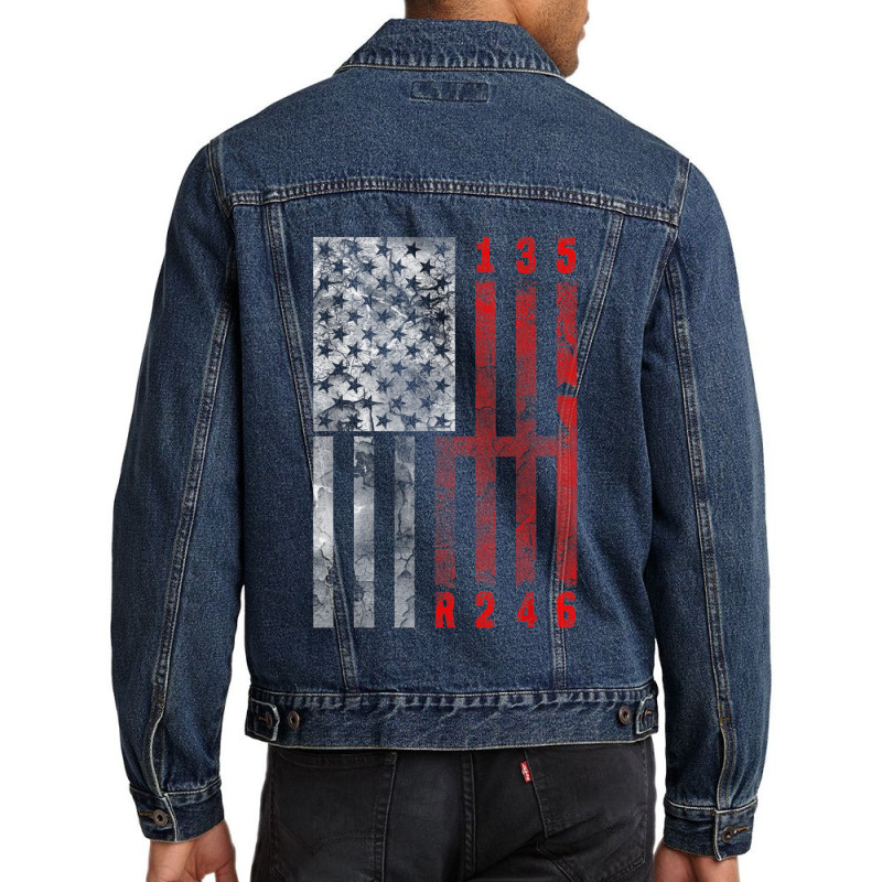 Stick Shift American Flag Muscle Car 6 Gears Mechanic Men Denim Jacket | Artistshot