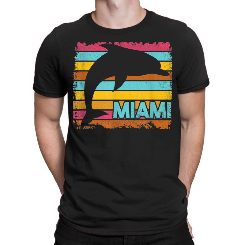 Miami Resident Vintage Dolphin Silhouette Souvenir Gift T-shirt | Artistshot