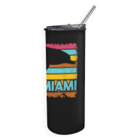 Miami Resident Vintage Dolphin Silhouette Souvenir Gift Skinny Tumbler | Artistshot