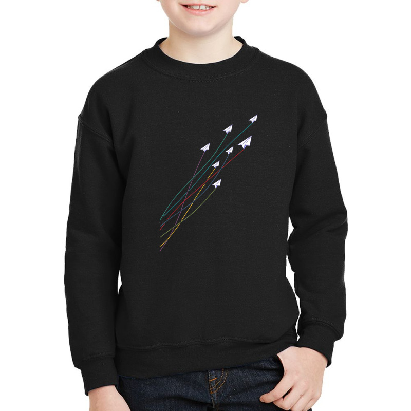 Paper Airplane Flying Colorful Paper Plane Master Origami Youth Sweatshirt | Artistshot