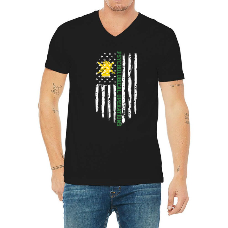 Army Psychological Operations Psyop American Flag V-Neck Tee by FionaMciver | Artistshot