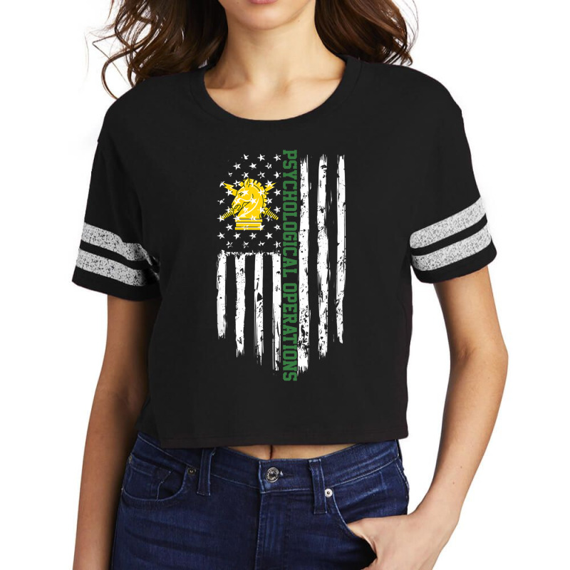 Army Psychological Operations Psyop American Flag Scorecard Crop Tee by FionaMciver | Artistshot