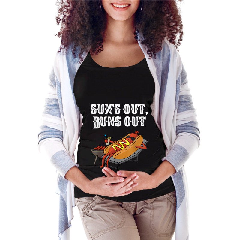 Suns Out Hot Dog Buns Out Funny Sausage Bbq Food Lover Gift Maternity Scoop Neck T-shirt by StaceyKerry | Artistshot