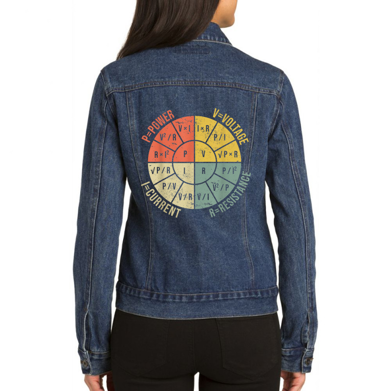 Ohms Law Diagram Electrical Electronics Engineer Vintage Ladies Denim Jacket by LucianaFoster | Artistshot