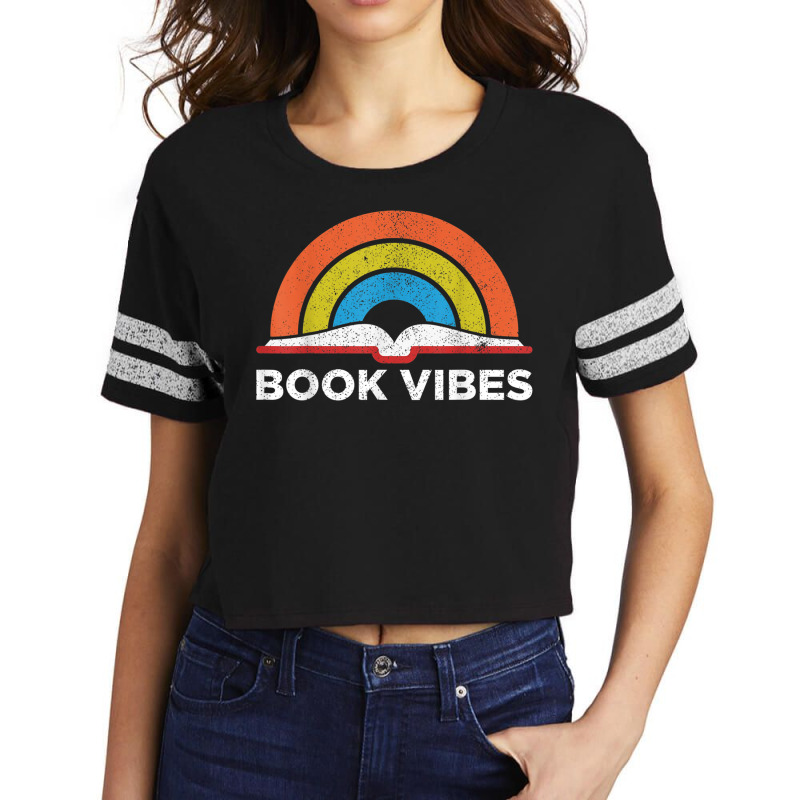 Vintage Retro Book Vibes Rainbow Gift For Reading Lovers Scorecard Crop Tee by MelanieKathleen | Artistshot