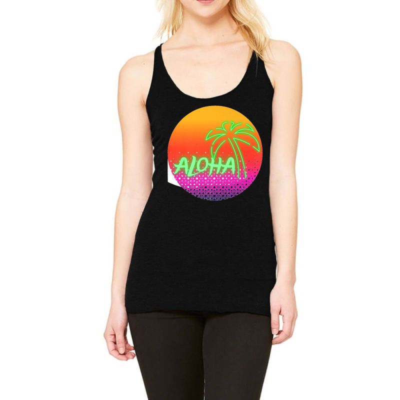 Aloha Hawaii Hawaiian Island Palm Beach Surfboard Sunset Premium Racerback Tank by JOSEPHDOMINICWILLIS | Artistshot