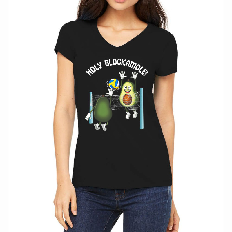 Holy Blockamole Guacamole Player Blocker Volleyball Women's V-Neck T-Shirt by CrystalWanda | Artistshot