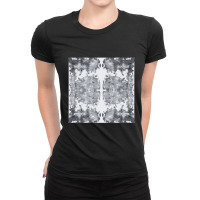 Grunge Kaleidoscope Black And White Pattern Ladies Fitted T-shirt | Artistshot