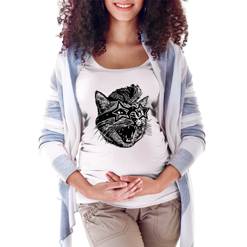 Funky Cat Maternity Scoop Neck T-shirt | Artistshot