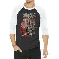 Medieval Crusader Knight Templar 3/4 Sleeve Shirt | Artistshot