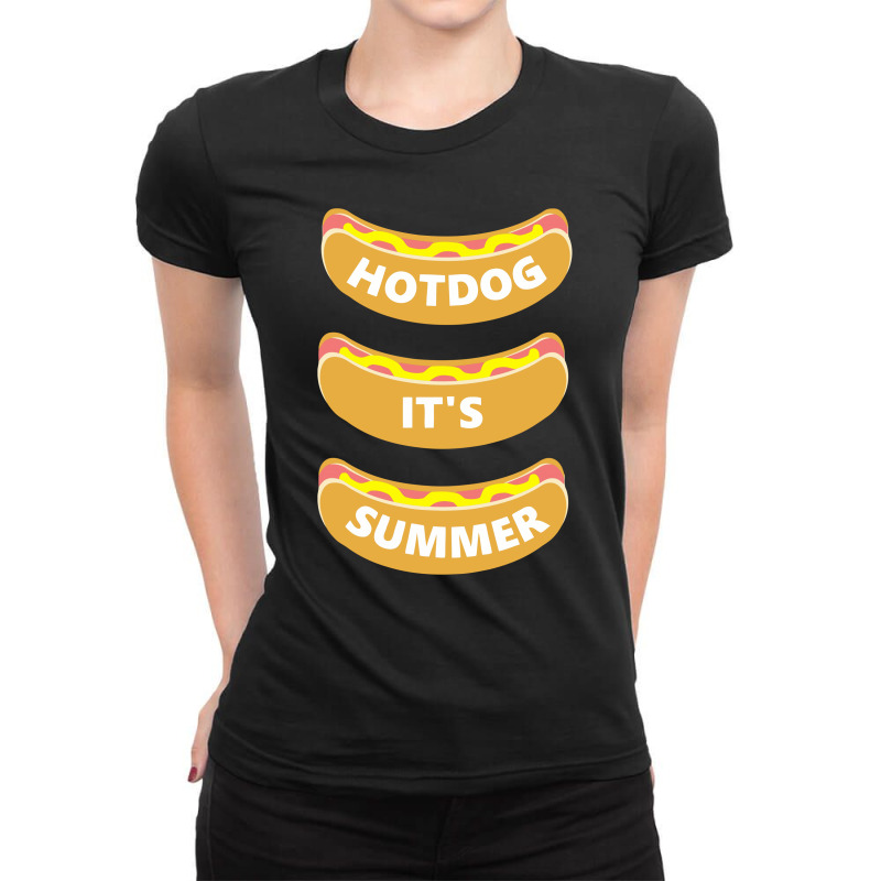 Hot Dog It's Summer Ladies Fitted T-shirt | Artistshot