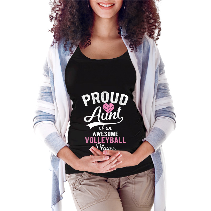 Proud Aunt Of Volleyball Player Supporter Novelty Gift Maternity Scoop Neck T-shirt by GretchenJennie | Artistshot