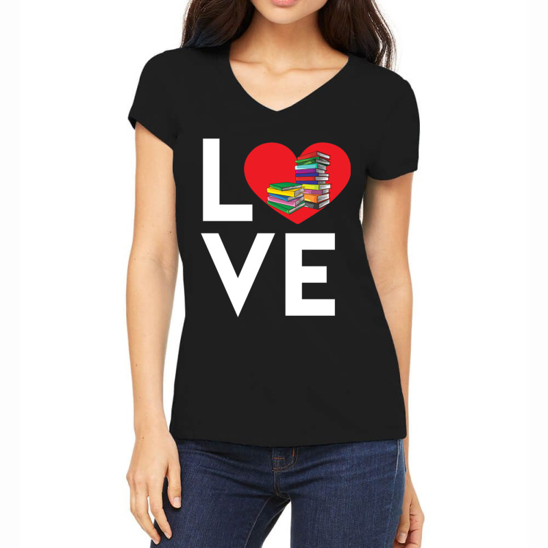 Love Reading Funny Books Novels Reading Design Product Women's V-Neck T-Shirt by RubenGarcia | Artistshot